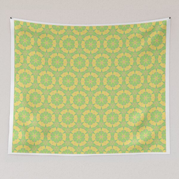 Item preview, Yellow and Green Springtime Geometric Flowers Design designed and sold by ROSEBLUE Orignals.