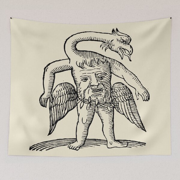 Item preview, Birdman Monster Antique Drawing | Old-Style Illustration designed and sold by freshlypeeled.