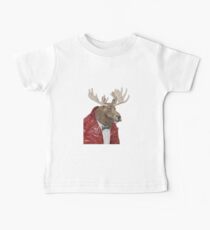 Elch in Leder Baby T-Shirt