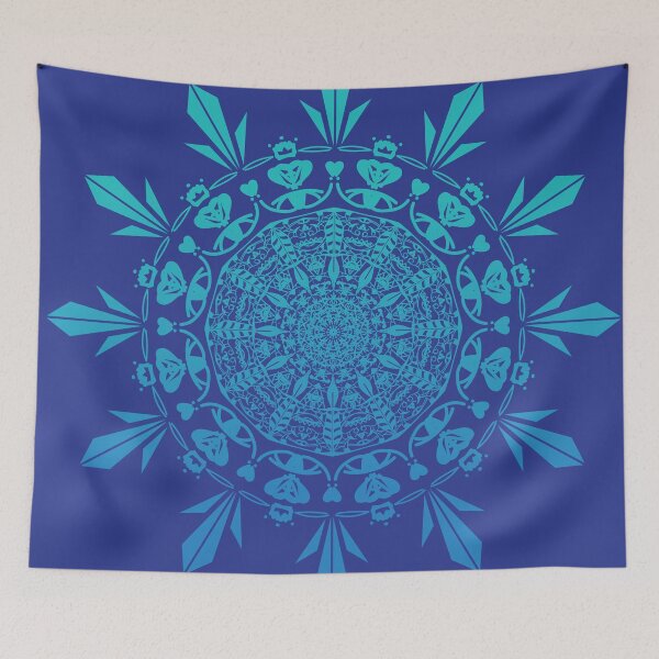 Item preview, blue ice mandala texture art designed and sold by desmondlow1801.