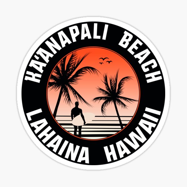 Vista previa del artículo con la obra «Surf Ka'anapali Beach Hawaii Lahaina Surf», diseñado y vendido por DESTINATIONS DECAL.