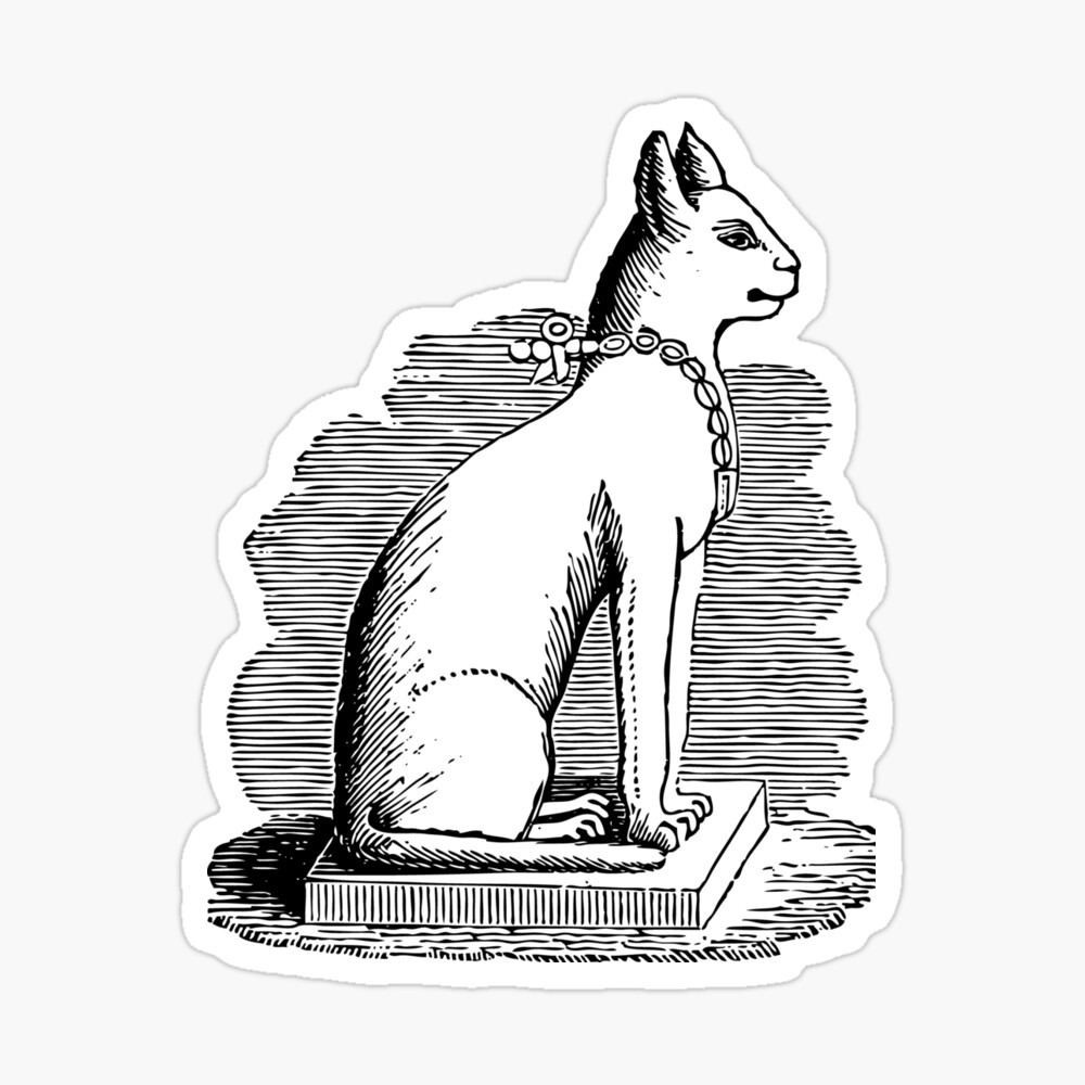 Egyptian Cat Antique Drawing Old Style Illustration Poster By Freshlypeeled Redbubble
