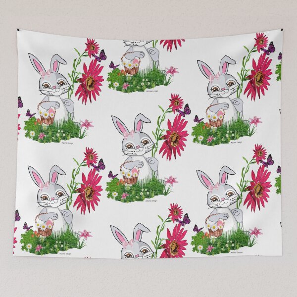 Item preview, Easter Bunny with flowers designed and sold by aldona.