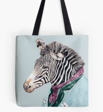 Zebra-Blau Tote Bag