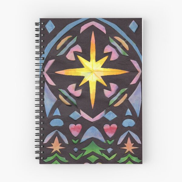 Item preview, Stained glass inspired cut paper Christmas star designed and sold by McKathlin.