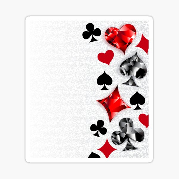 Gray Background with Polygonal Playing Cards Symbols Sticker