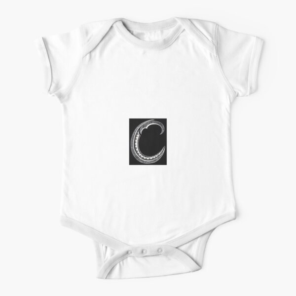 Alphabet C Short Sleeve Baby One-Piece