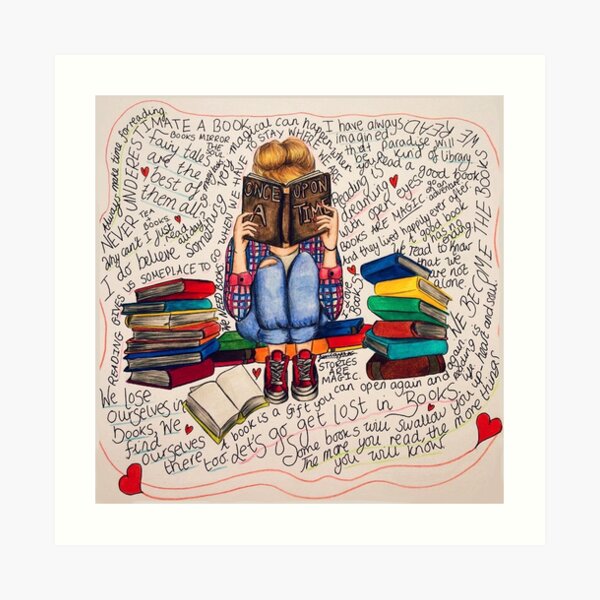 Reading is Dreaming with Open Eyes. Art Print