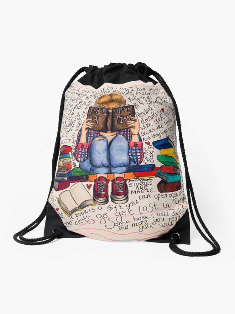 Reading is Dreaming with Open Eyes. | Drawstring Bag