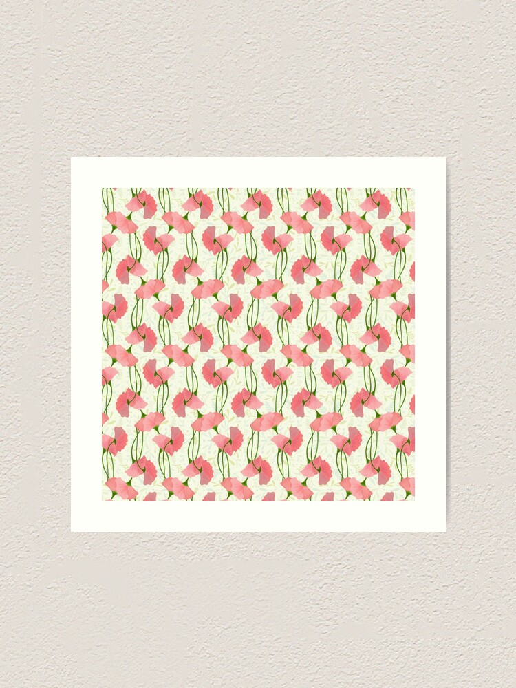 Thumbnail 1 of 3, Art Print, Delicate Flower Pattern designed and sold by ButaChaap.