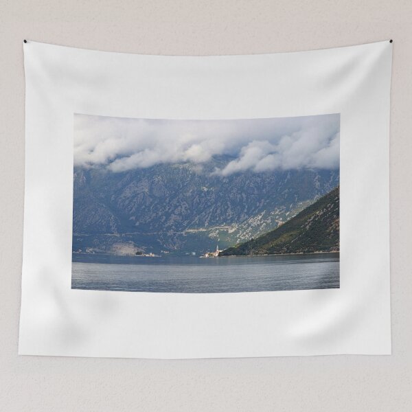 Item preview, clouds above mountains Perast Kotor bay landscape Montenegro designed and sold by goceris.