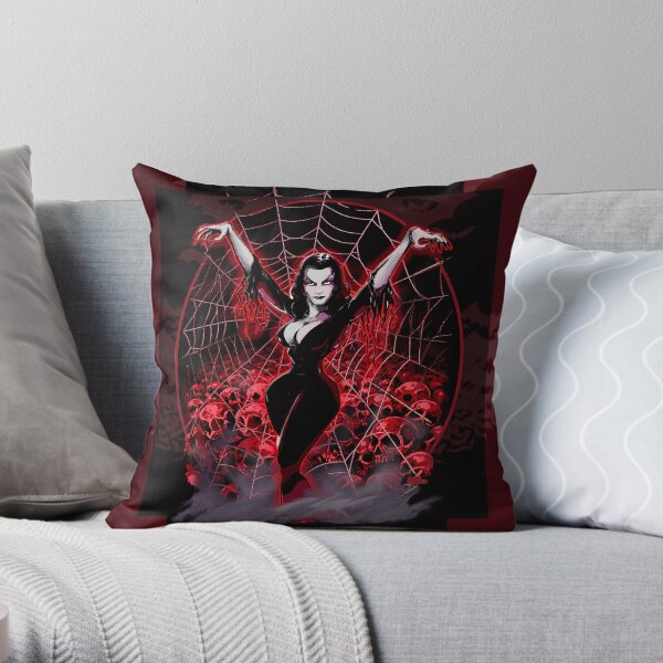 Vampira Spider web gothic Throw Pillow