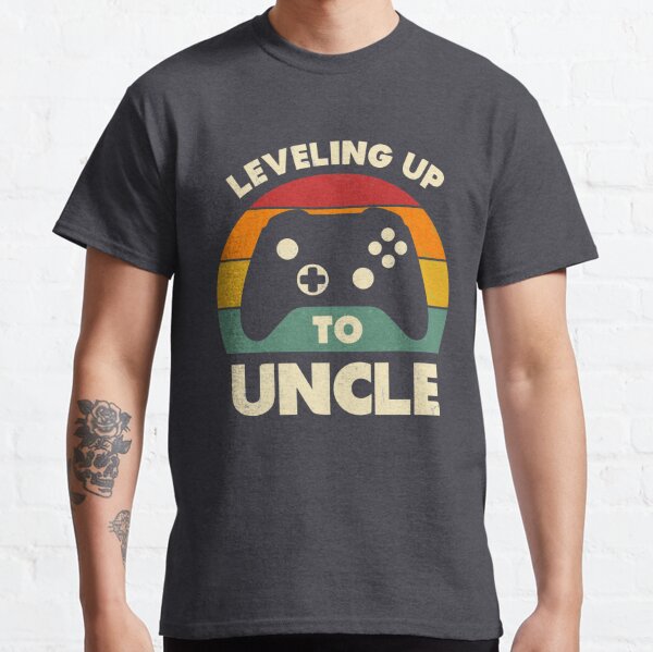 Leveling Up to Uncle Funny Retro Gamer New Uncle Brother Gift Classic T-Shirt