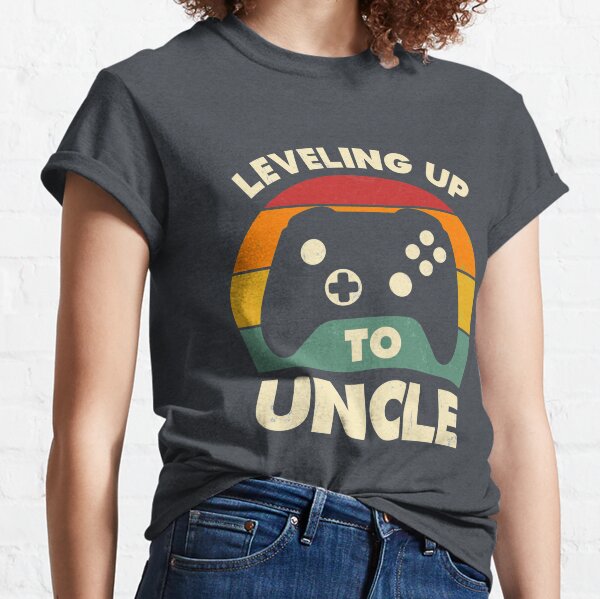 Leveling Up to Uncle Funny Retro Gamer New Uncle Brother Gift Classic T-Shirt