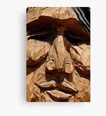Wooden Carved Indian Statue Canvas Print