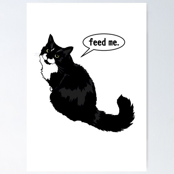 Item preview, Bossy Kitty - "Feed Me." designed and sold by Chris Paculan Art // The Punk from NoWhere.