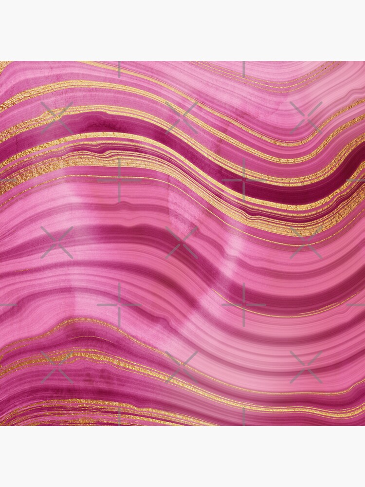 Pink Wavy Agate with Gold Stripes by MysticMarble