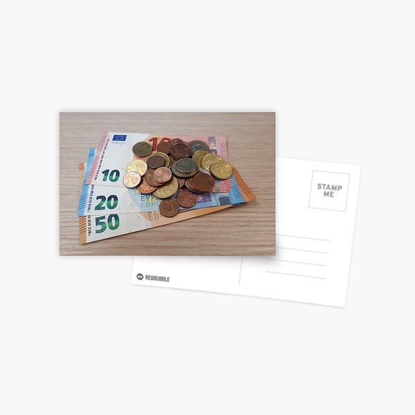 Euro Coins and Bills Postcard