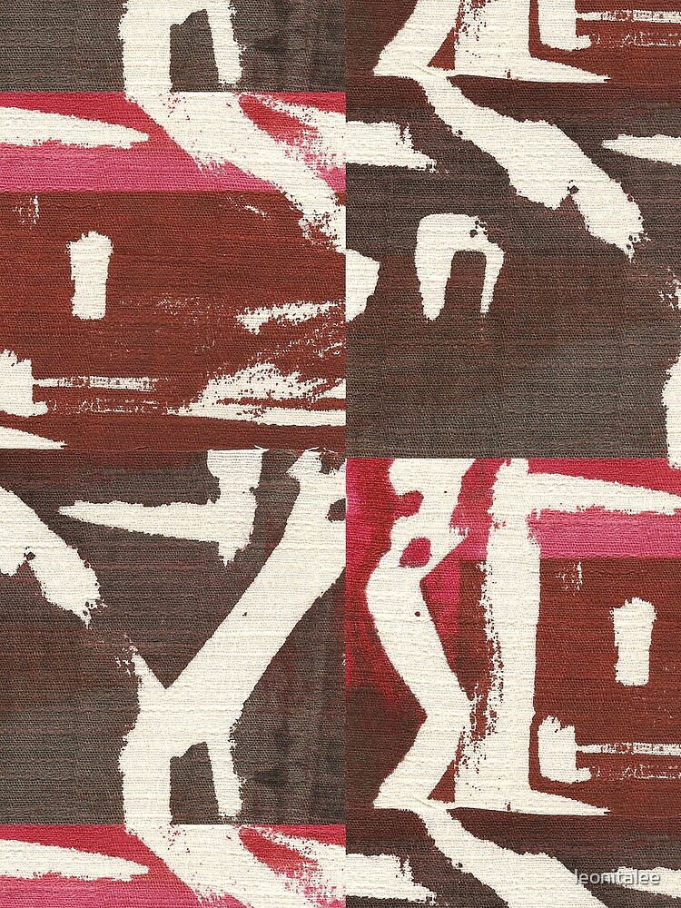 Earthy Screenprint Fabric by leonitalee