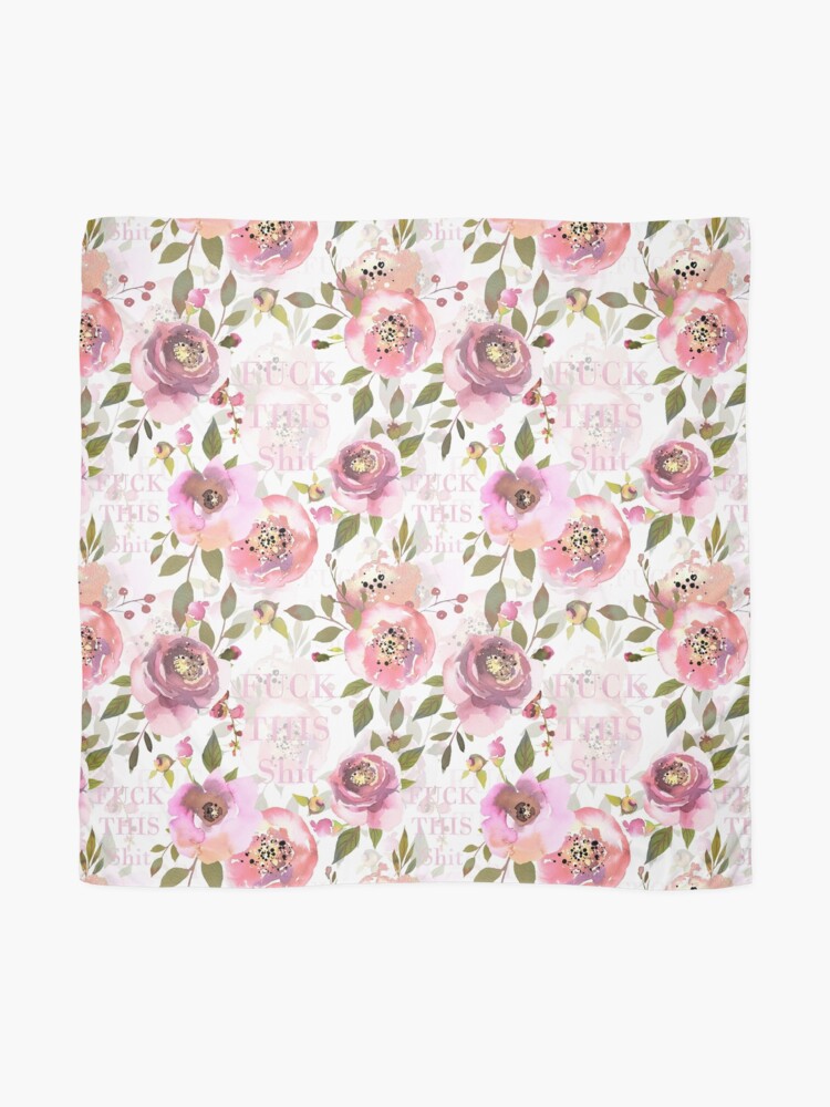 Alternate view of Fuck this shit - pink floral Scarf