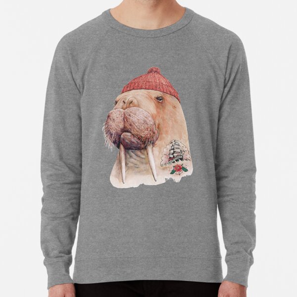 Tattooed Walrus (Red) Lightweight Sweatshirt