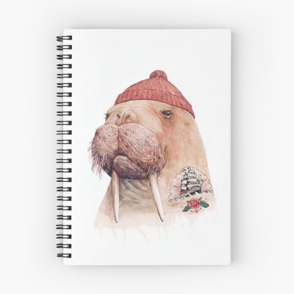 Item preview, Tattooed Walrus (Red) designed and sold by AnimalCrew.