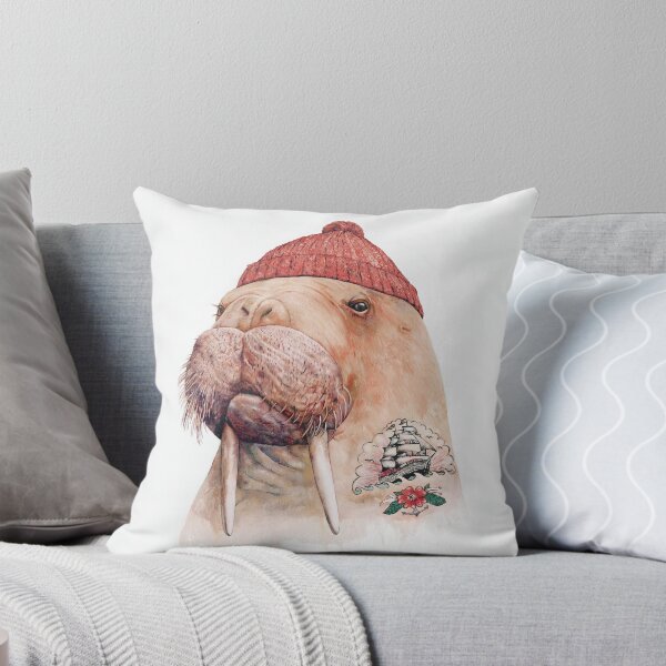 Item preview, Tattooed Walrus (Red) designed and sold by AnimalCrew.