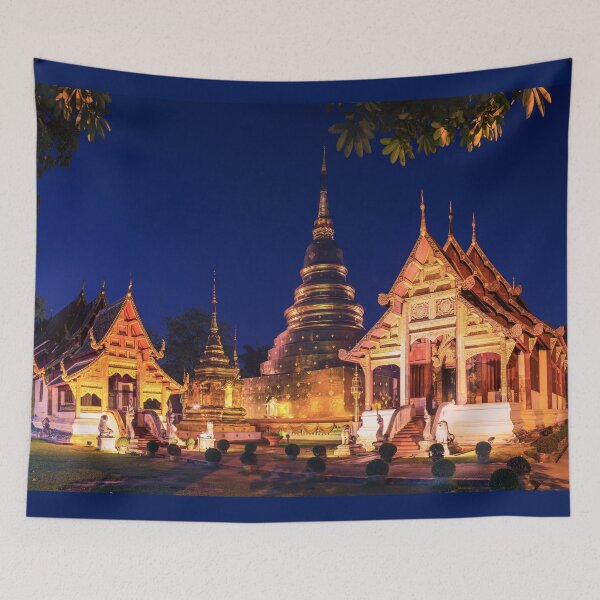 Item preview, Wat Phra Singh at dusk, Chiang Mai, Thailand designed and sold by Lukasz Szczepanski.