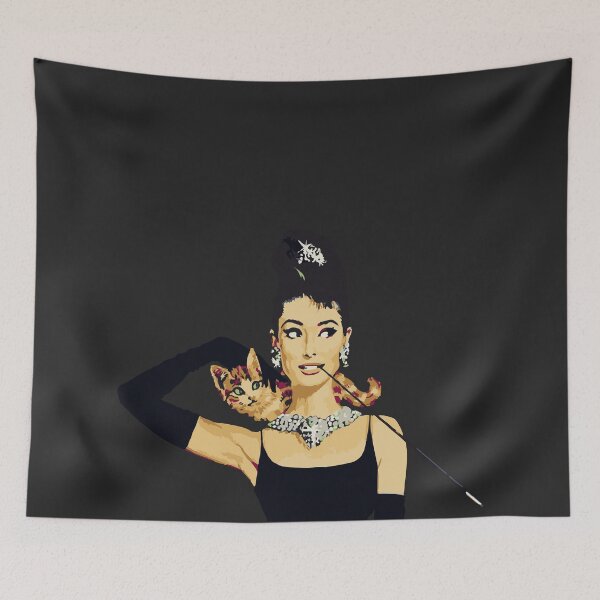 Item preview, Breakfast at Tiffanys | Audrey Hepburn Black Pillow designed and sold by koovox.