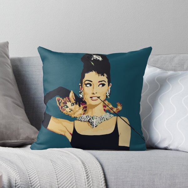 Breakfast at Tiffanys | Audrey Hepburn Blue Throw Pillow