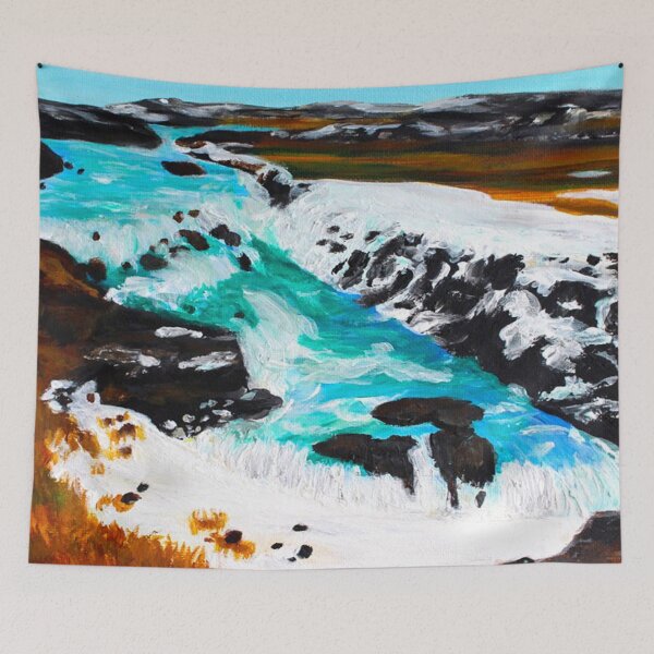 Item preview, Gullfoss Waterfall Icelandic Landscape designed and sold by Ashley Baldwin.