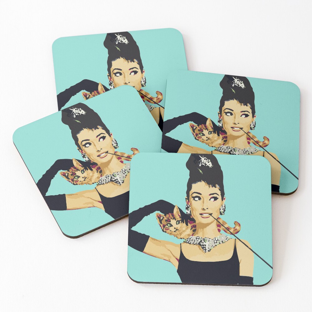 Breakfast at Tiffanys | Audrey Hepburn Jewellery Colour Coasters (Set of 4)