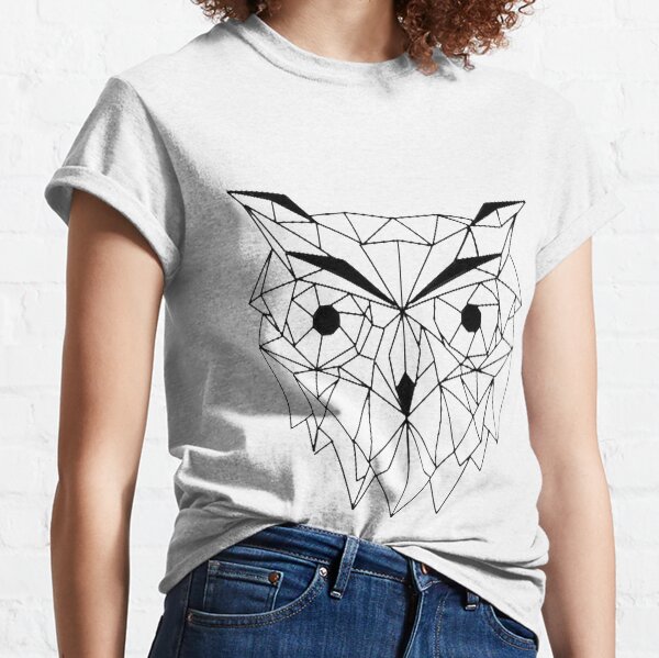 Buho Geometrico I line Art I Low poly. Camiseta clásica