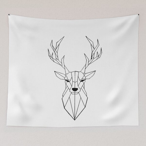 Item preview, Geometric Deer I low poly I line art I drawing designed and sold by Unpredictable Lab.