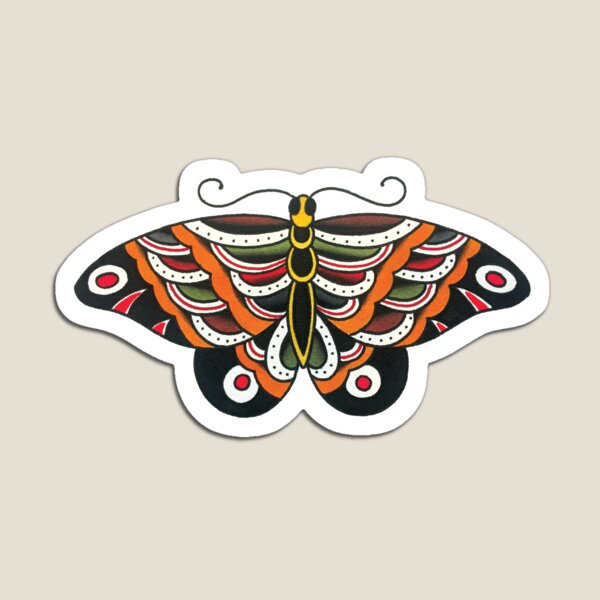 Traditional Large Butterfly Tattoo Design Magnet
