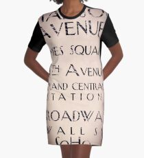 New York City Sign Graphic T-Shirt Dress