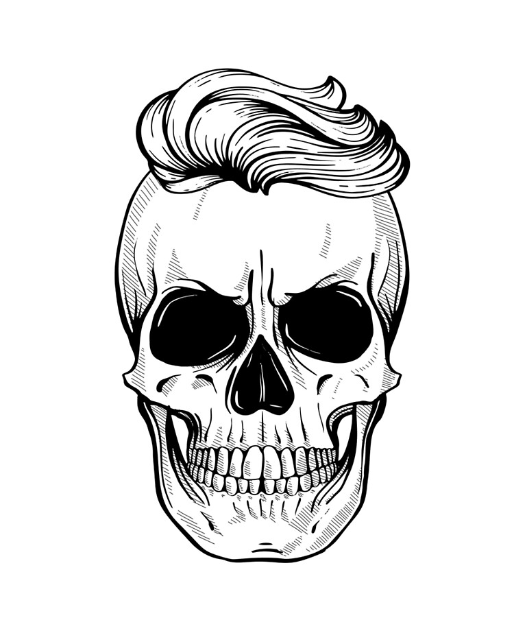 Angry skull with hairstyle" iPad Case & Skin by netkoff | Redbubble