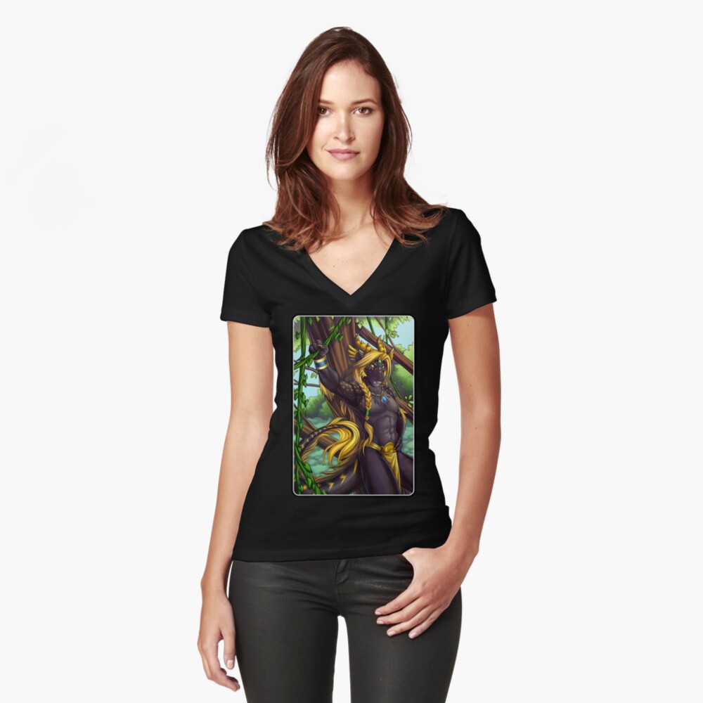 Item preview, Fitted V-Neck T-Shirt designed and sold by cybercat.