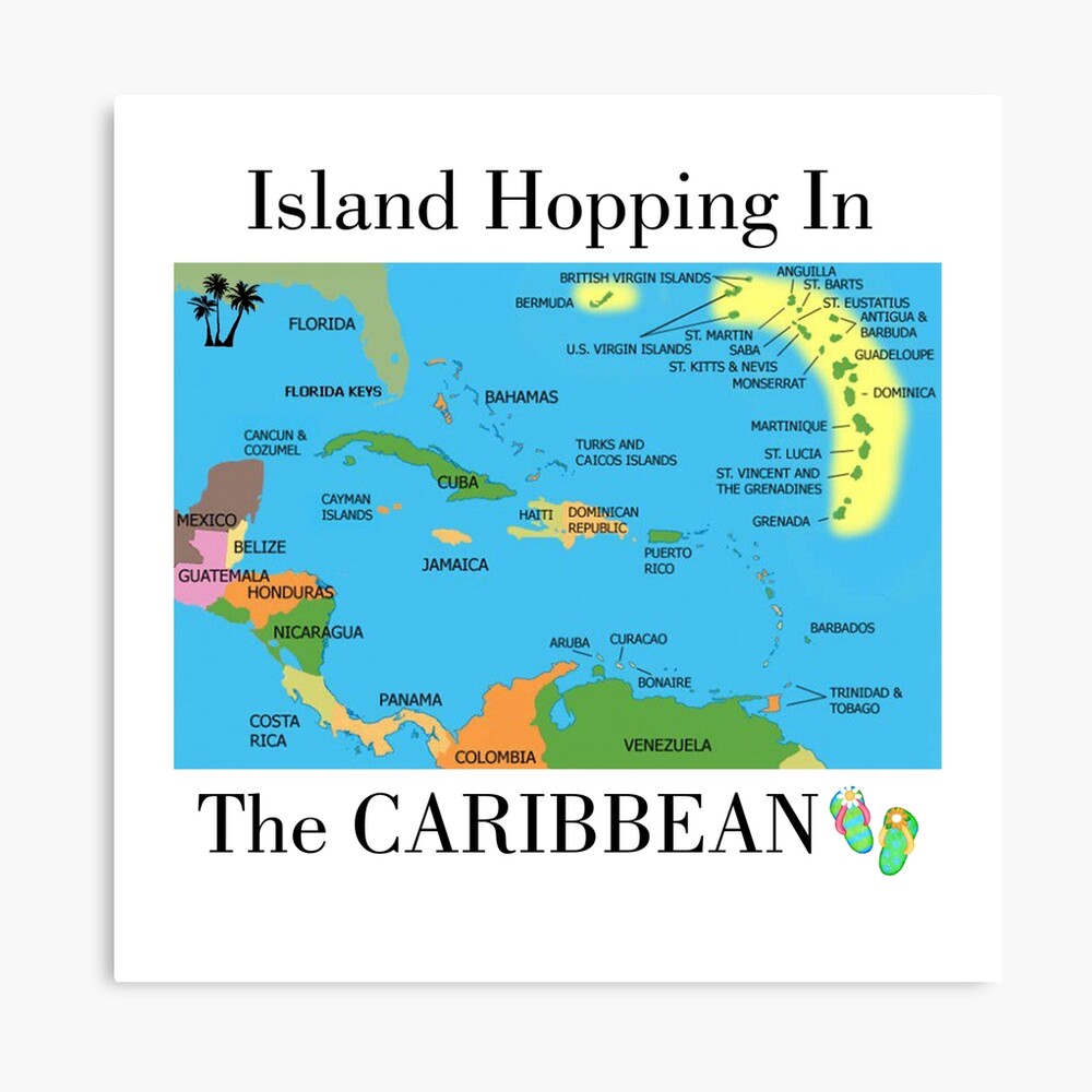 Island Hopping in the Caribbean Poster