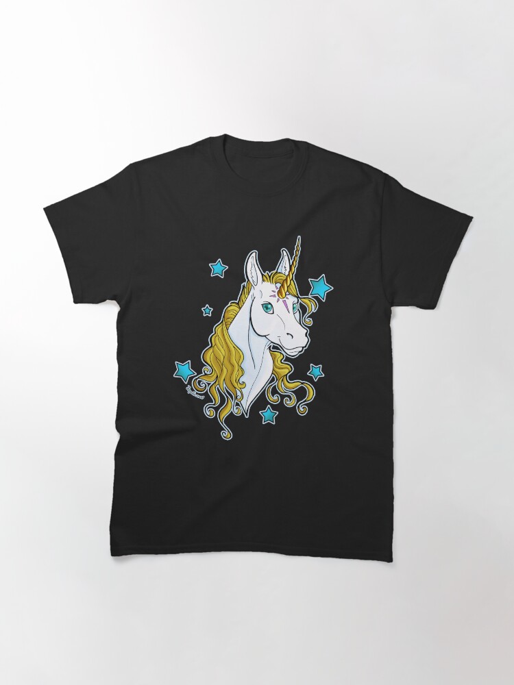 Thumbnail 3 of 7, Classic T-Shirt, Star Unicorn Gold designed and sold by cybercat.
