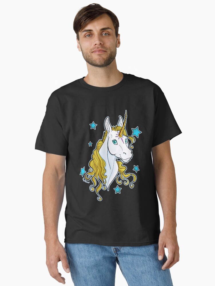 Thumbnail 2 of 7, Classic T-Shirt, Star Unicorn Gold designed and sold by cybercat.