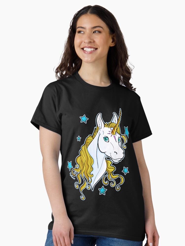Thumbnail 1 of 7, Classic T-Shirt, Star Unicorn Gold designed and sold by cybercat.