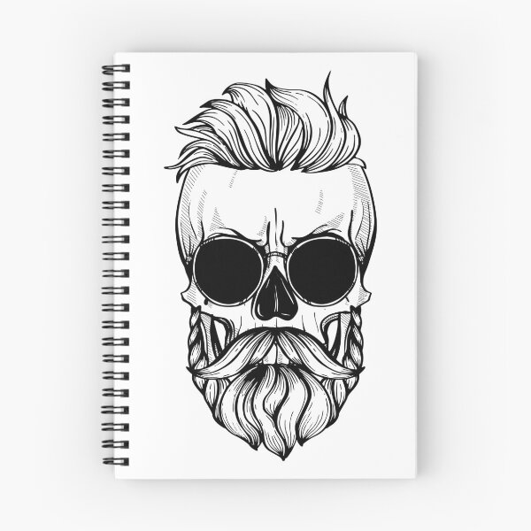 Item preview, Angry skull with hairstyle, moustaches, beard and sunglasses designed and sold by netkoff.