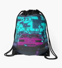 Mochila de cuerdas Retro Pixel Art Vaporwave Car