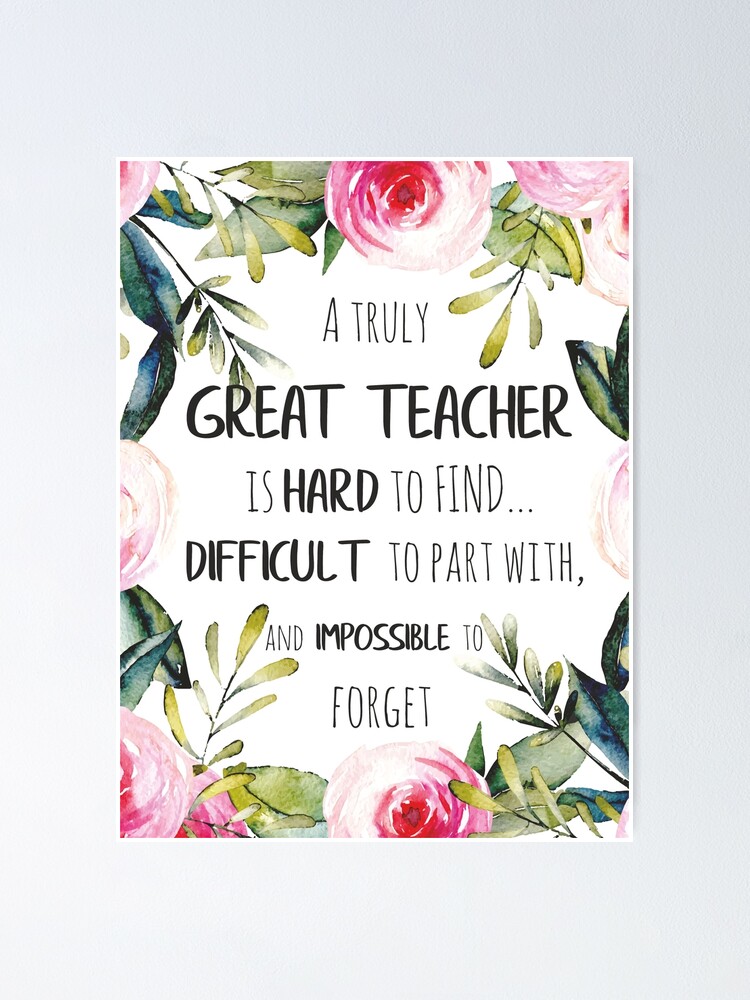 "Great teacher Quote / Teacher Farewell gift Leaving Gift Idea