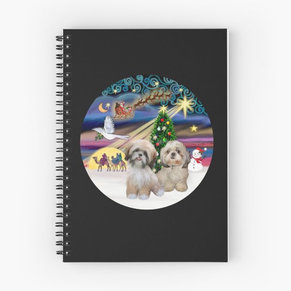 Item preview, Christmas Magic with Two Shih Tzus (#1) designed and sold by JeanBFitzgerald.