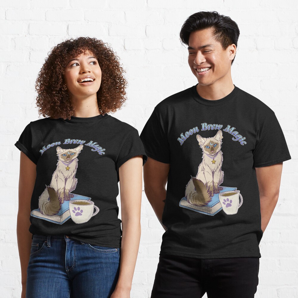 Moon Brew Magic Cute Kitty with Coffee Classic T-Shirt