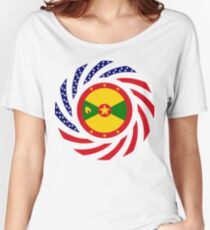 Grenadian American Multinational Patriot Flag Series Women's Relaxed Fit T-Shirt