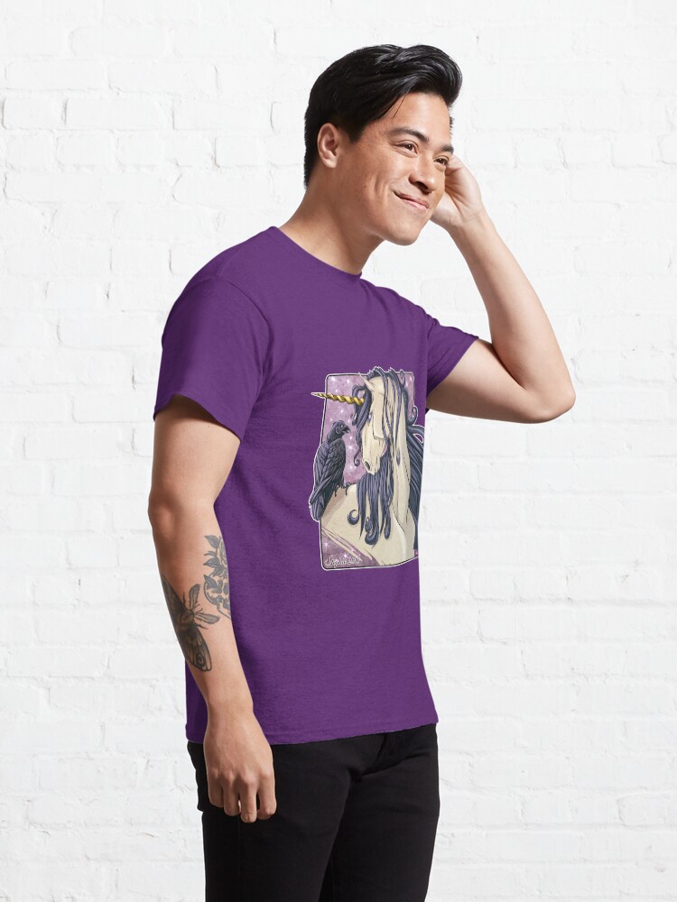 Thumbnail 5 of 7, Classic T-Shirt, Gothic Unicorn designed and sold by cybercat.