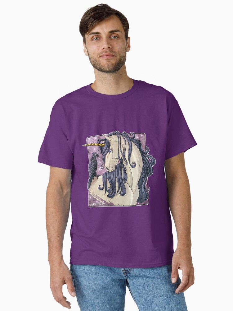 Thumbnail 1 of 7, Classic T-Shirt, Gothic Unicorn designed and sold by cybercat.